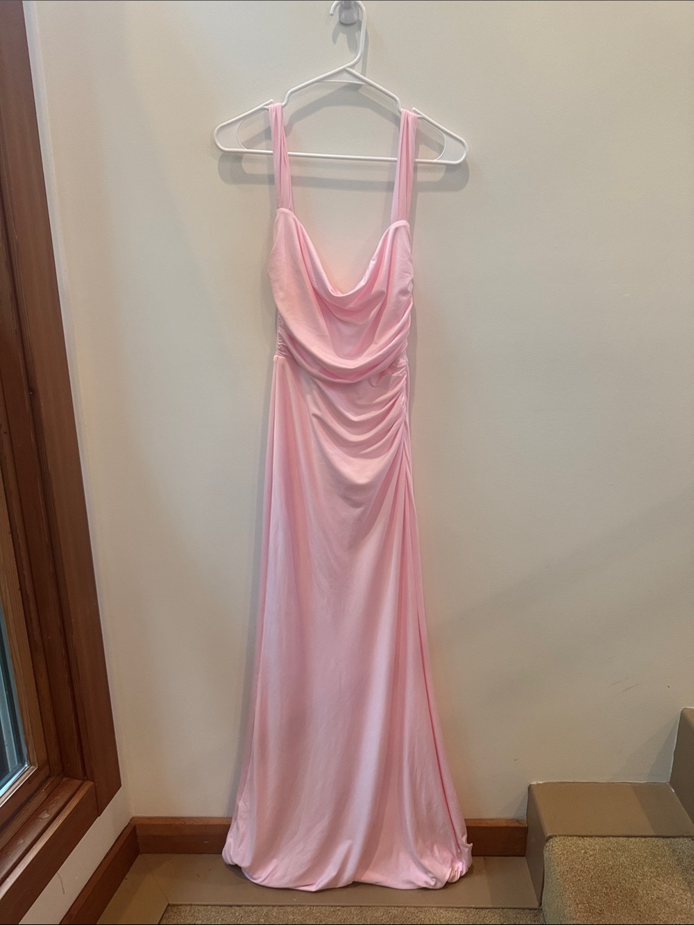 Lucy in the Sky Pale Pink Ruched Strap Maxi Dress - Picture 8 of 8